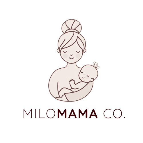 Logo of Milo Mama Co. featuring a woman holding a baby.